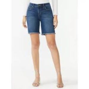 Sofia Jeans Gabriella Mid Rise Frayed Hem Bermuda Shorts